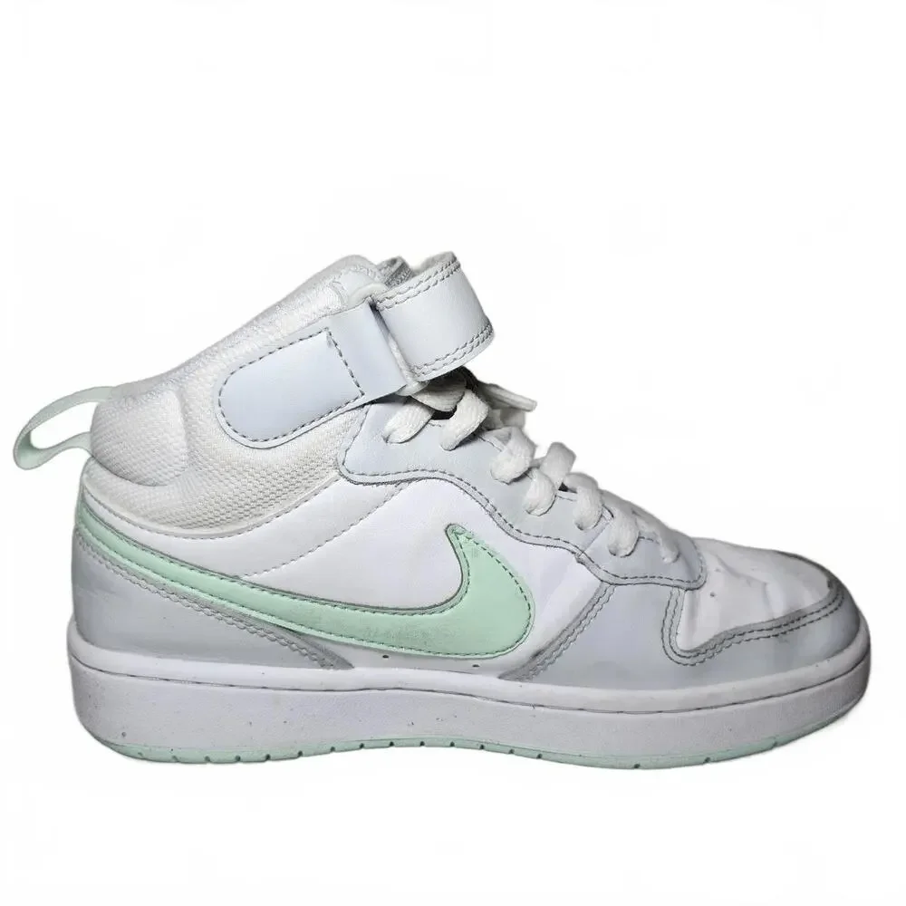 NIKE COURT BOROUGH 2 MID PUREPLATINUM MINT FOAM SHOES SZ.4.5Y